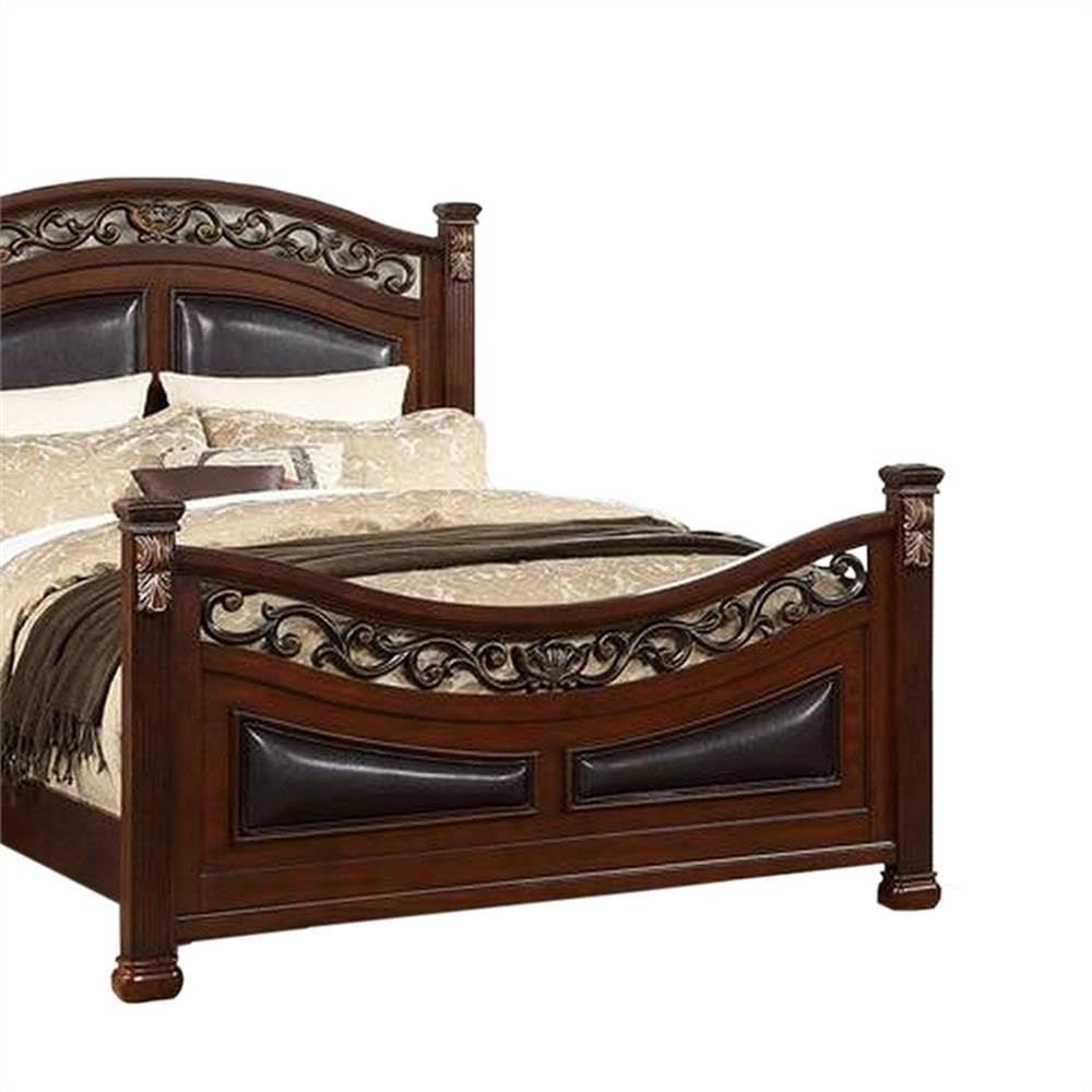 California King Bed with Arched Headboard and Curved Footboard L44634