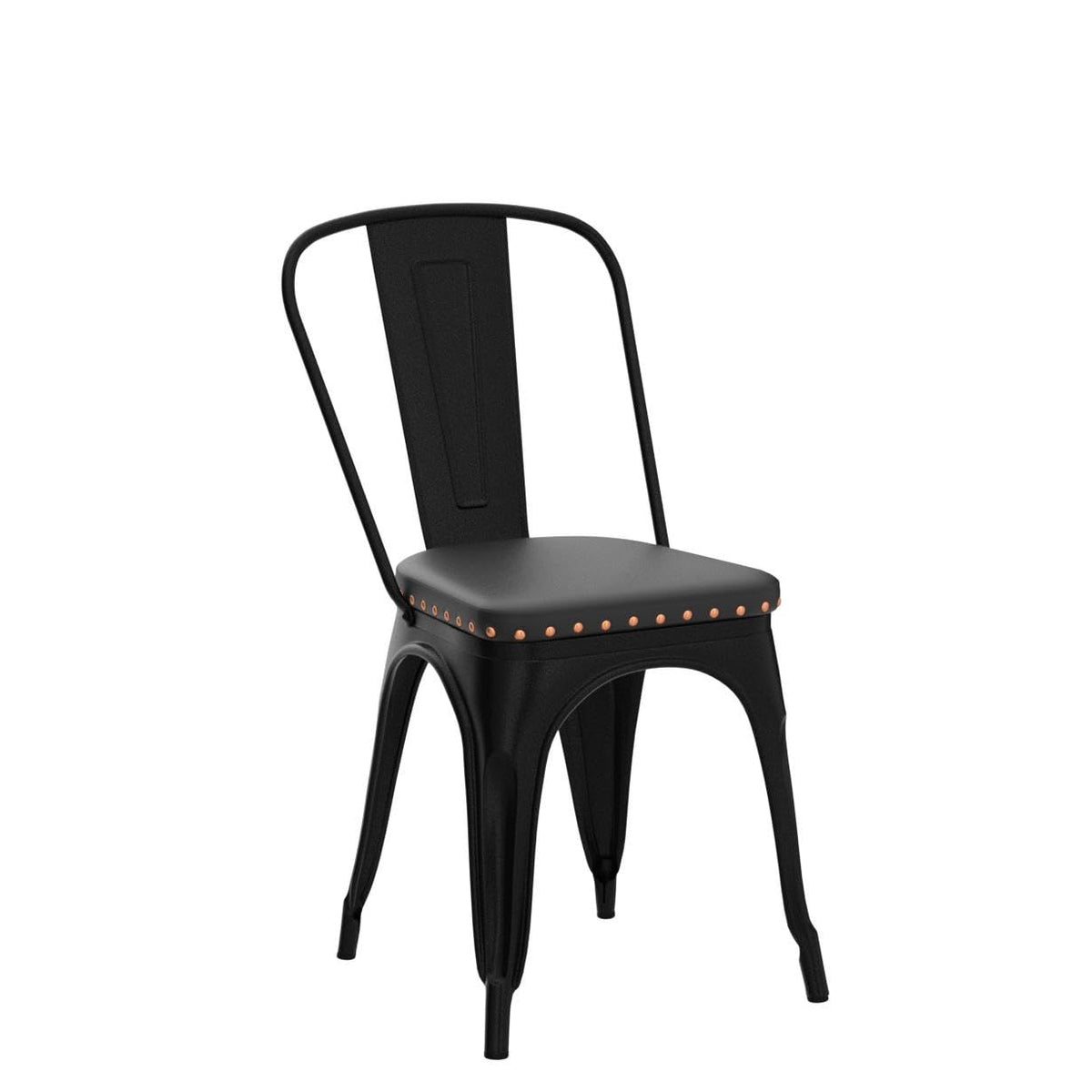 Black Cushioned Metal Dining Chairs Set of 4 V81396
