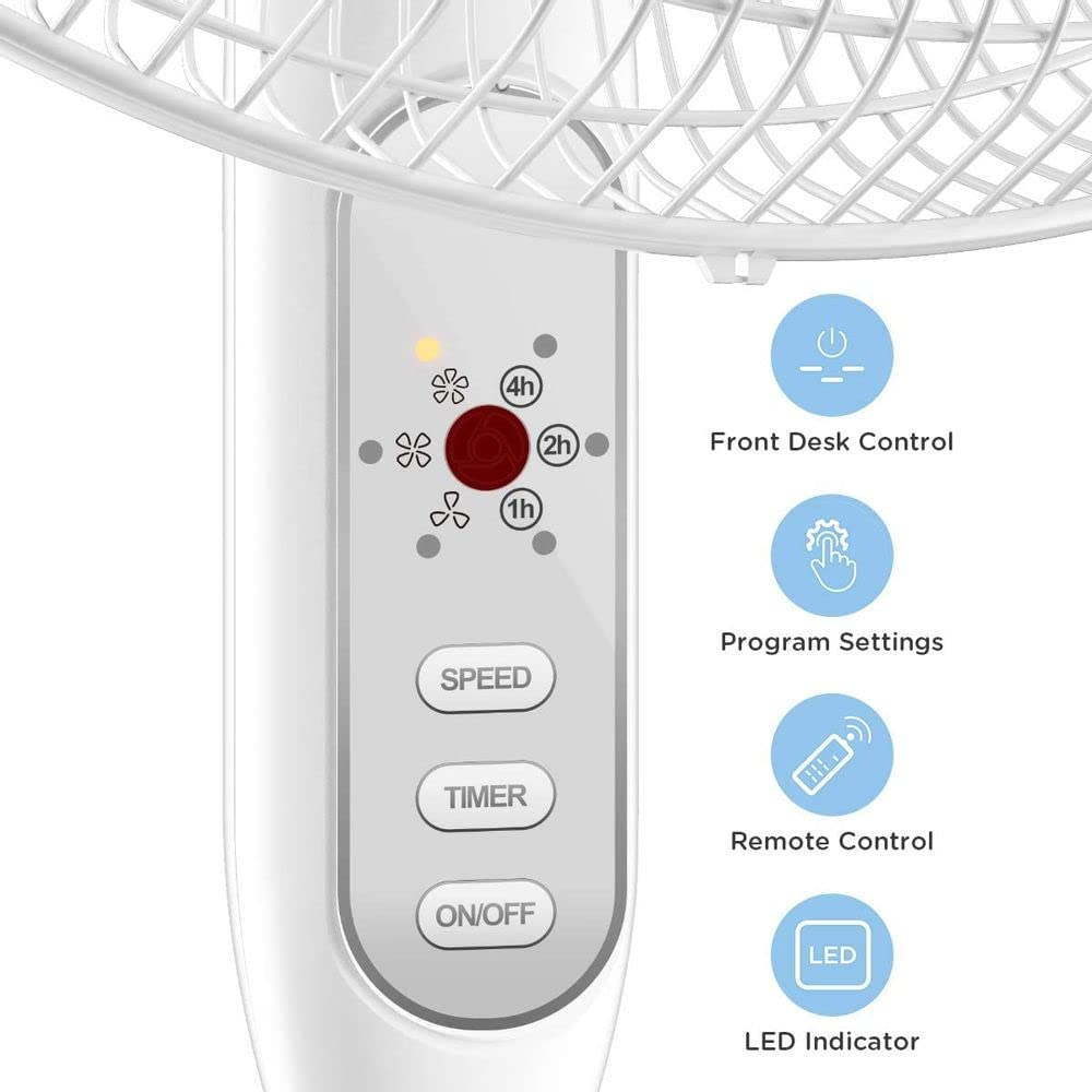 16" Adjustable Oscillating Pedestal Fan with Remote G749337