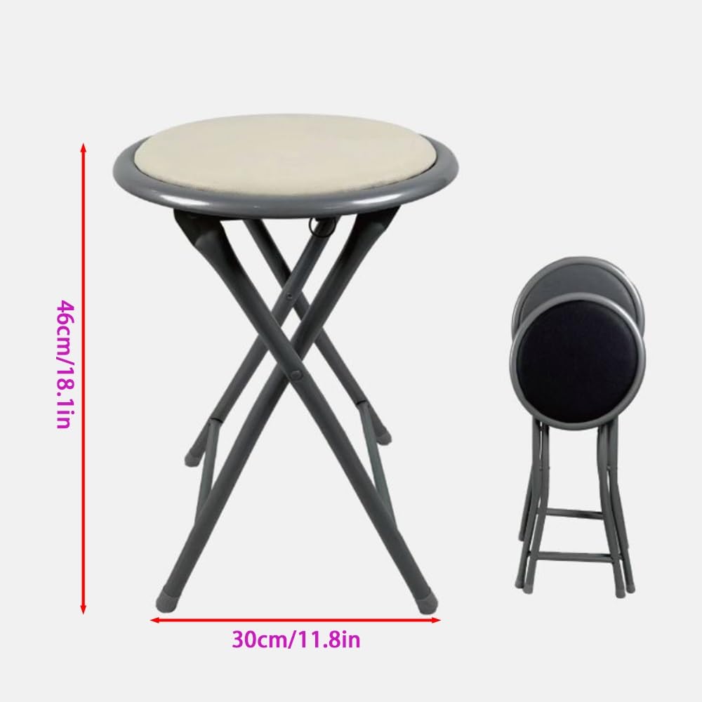 18 Inch Folding Bar Stool 2 Pcs with Footrest Black W460745