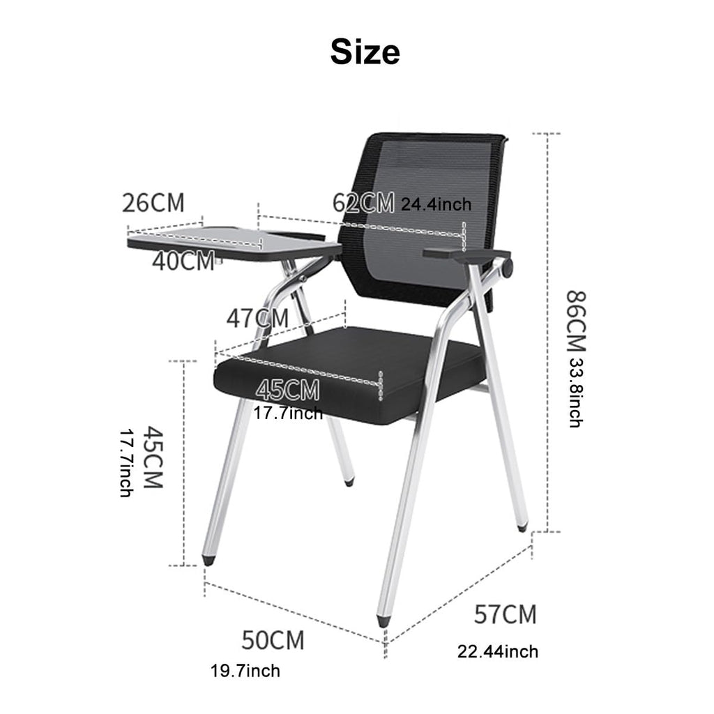 Orange Mesh Stacking Chair with Desk H3396