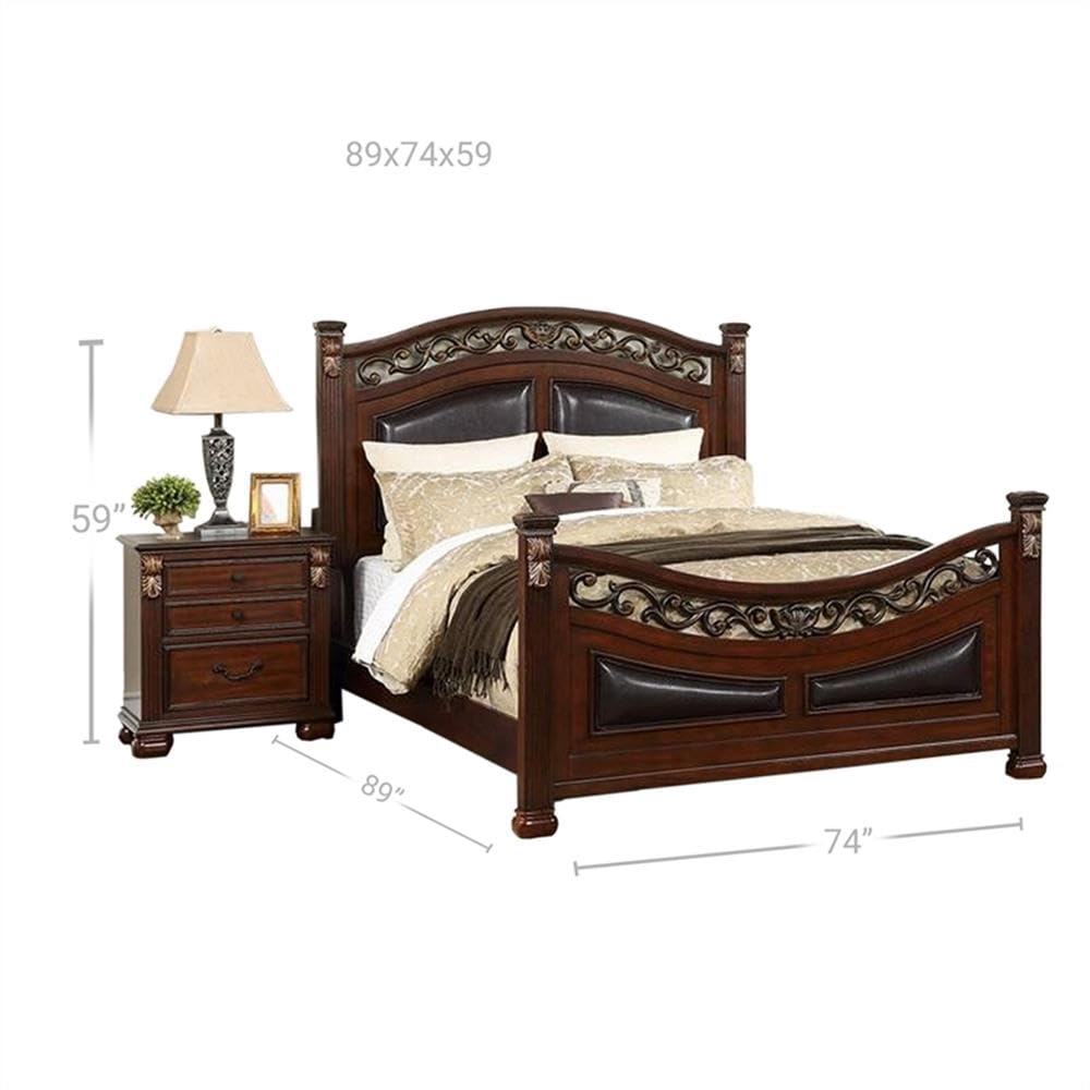 California King Bed with Arched Headboard and Curved Footboard L44634