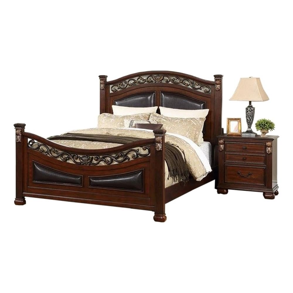 California King Bed with Arched Headboard and Curved Footboard L44634
