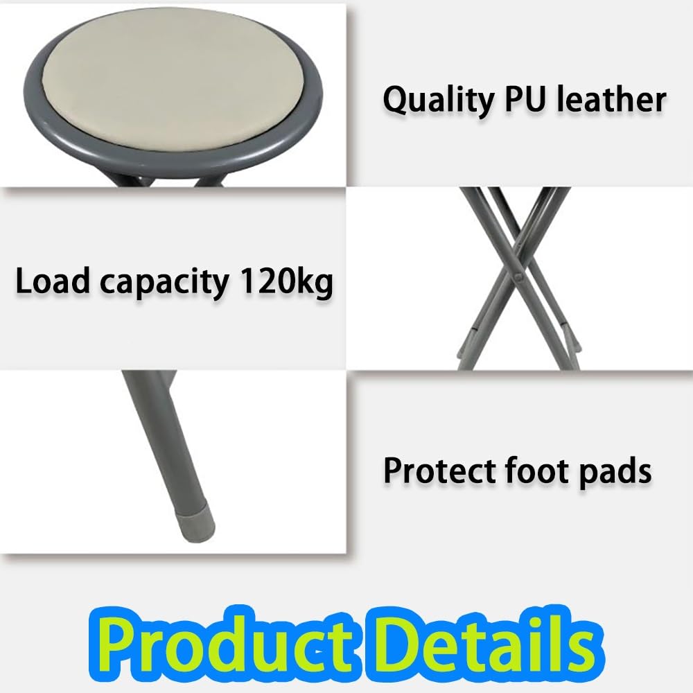 18 Inch Folding Bar Stool 2 Pcs with Footrest Black W460745