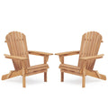 Solid Cedar Wood Folding Adirondack Chair Set of 2 V933484