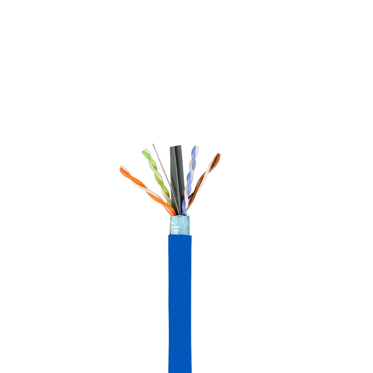 Cat6 Shielded Plenum 1000ft Solid Pure Copper Ethernet Cable Blue U62710