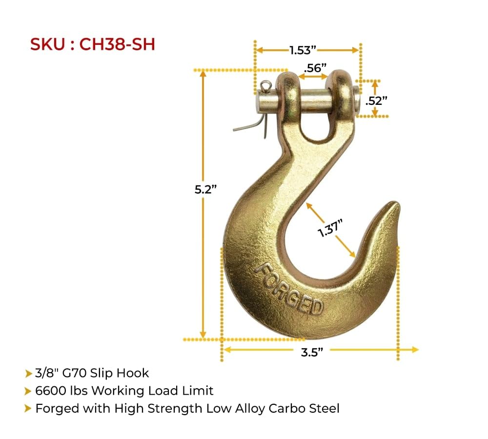 4 Pack 3/8" Grade 70 Clevis Slip Hook Q92867