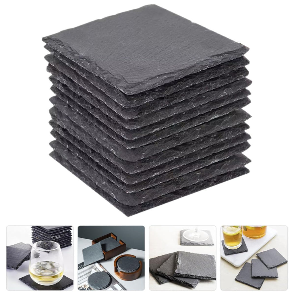 12pcs Natural Stone Coasters with Non Slip Bottom S84627