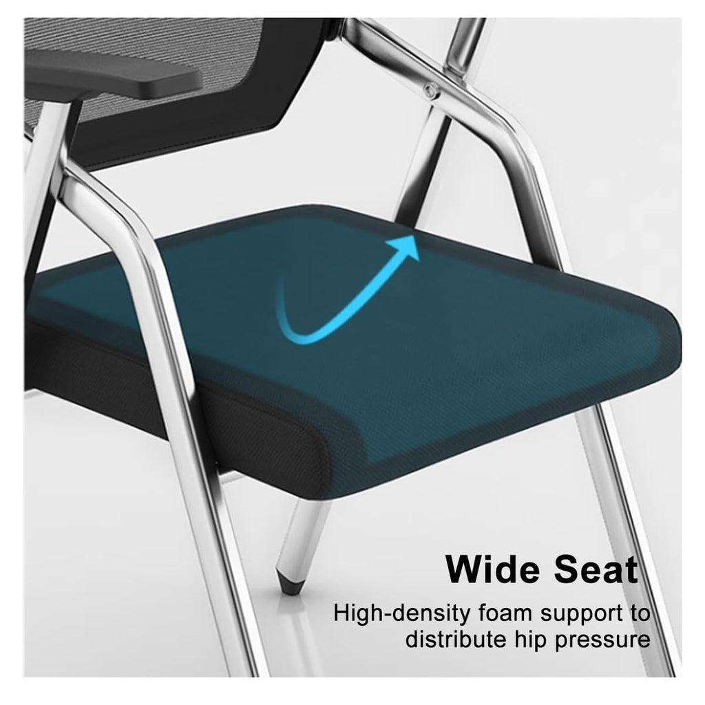 Orange Mesh Stacking Chair with Desk H3396