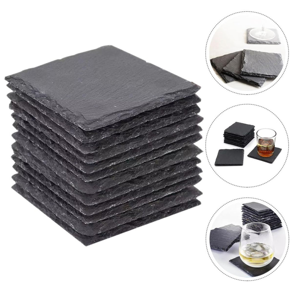 12pcs Natural Stone Coasters with Non Slip Bottom S84627