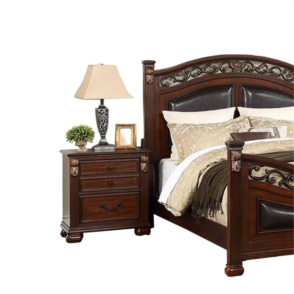 California King Bed with Arched Headboard and Curved Footboard L44634