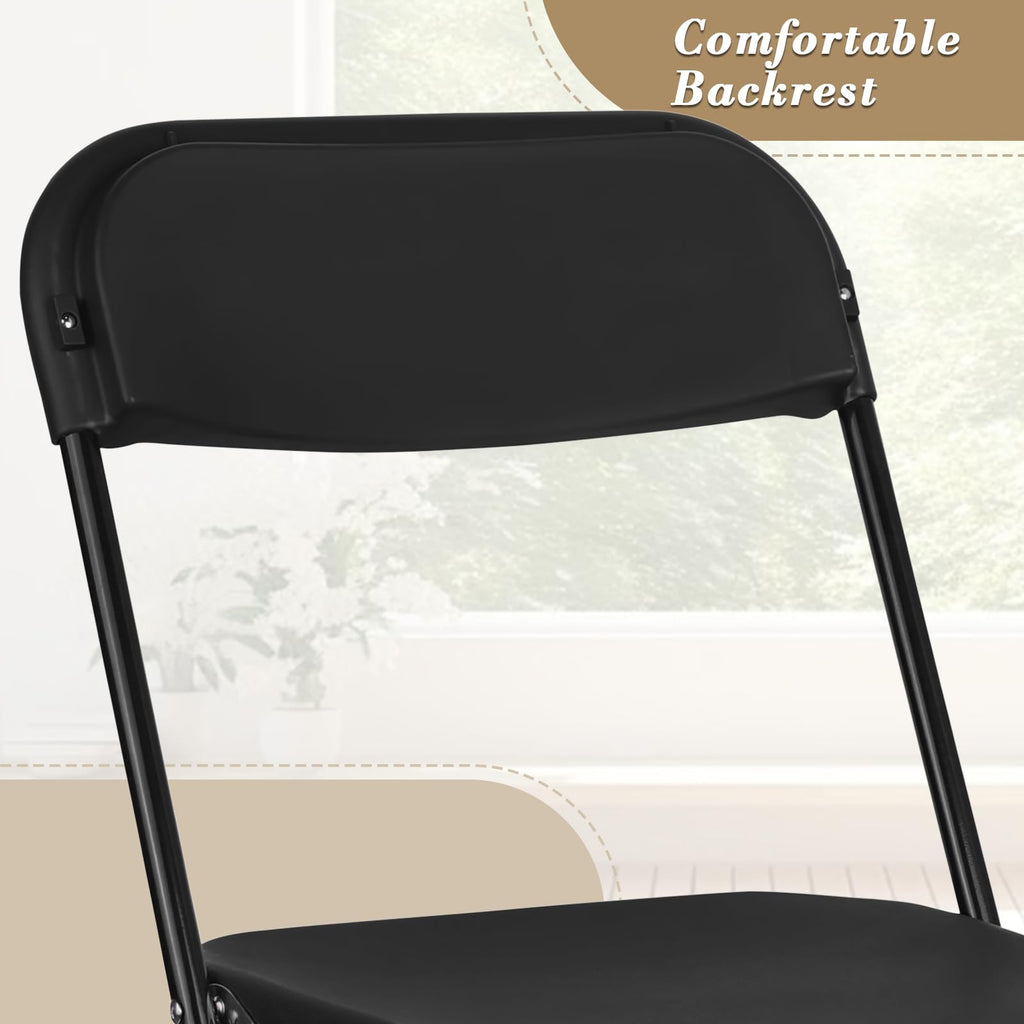 Black Plastic Folding Chairs 10 Pack P9740