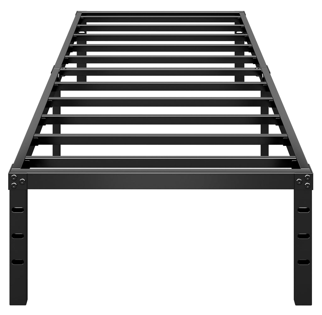 14 Inch Tall Black Metal Platform Twin Size Bed Frame R791