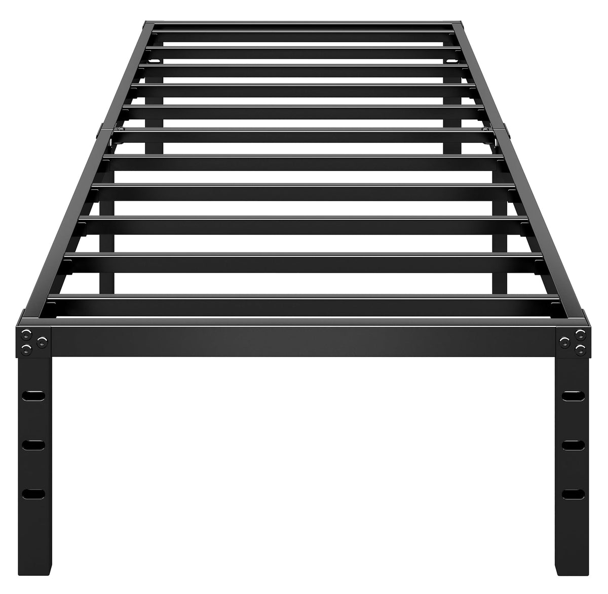 14 Inch Tall Black Metal Platform Twin Size Bed Frame R791