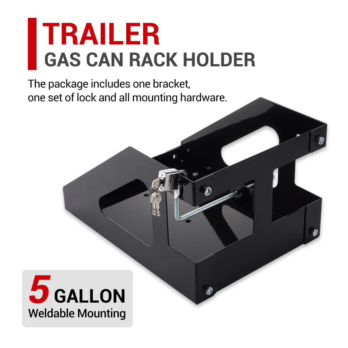 5 Gallon Trailer Gas Can Holder Rack K117623