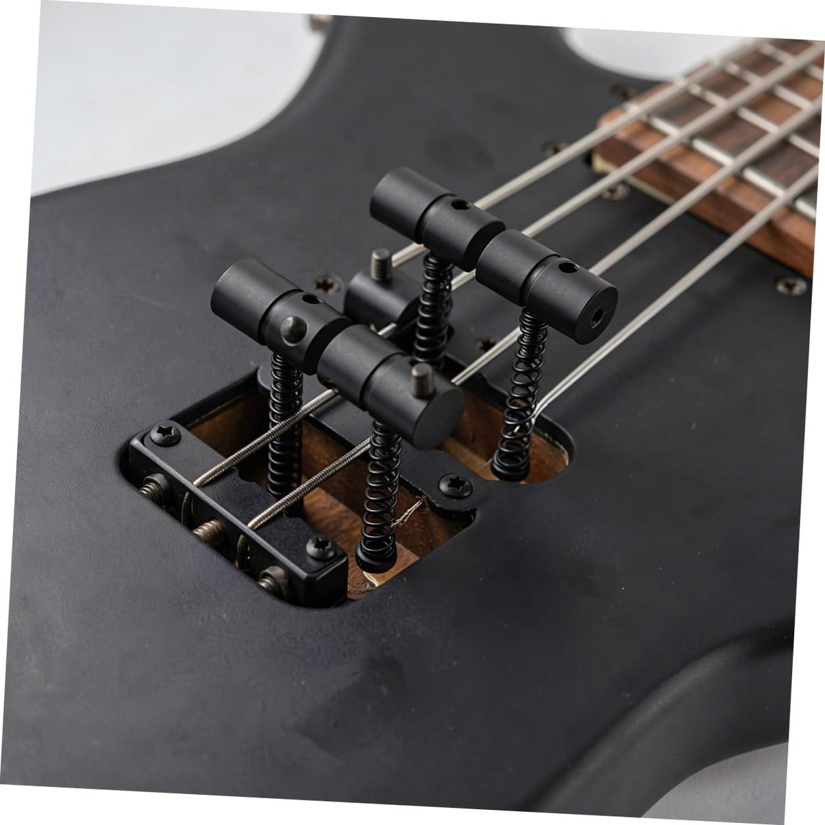 Metal Bass Guitar Bridge Saddles, 4-string, 2 Sets Black M88084