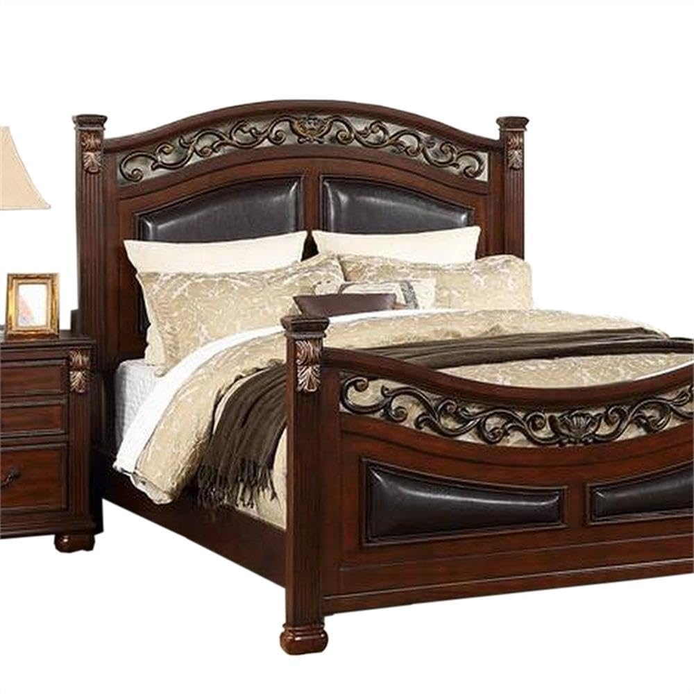 California King Bed with Arched Headboard and Curved Footboard L44634