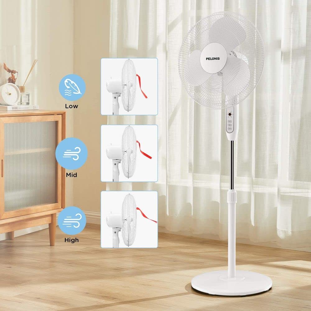 16" Adjustable Oscillating Pedestal Fan with Remote G749337