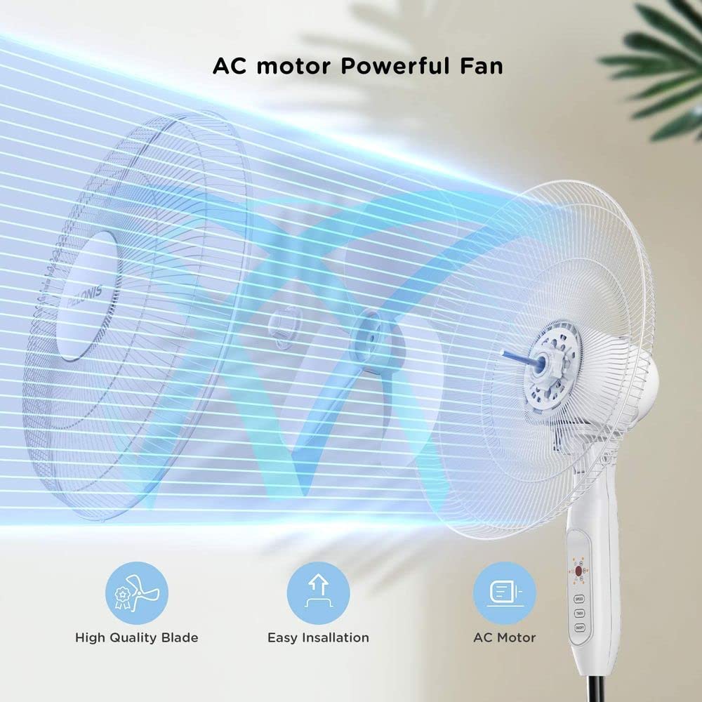 16" Adjustable Oscillating Pedestal Fan with Remote G749337