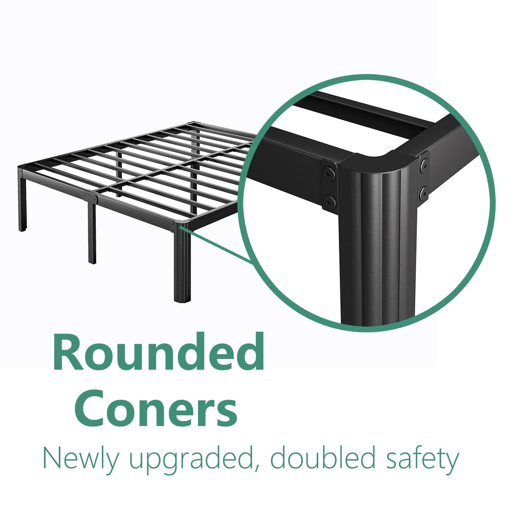 18 Inch Metal Bed Frame Queen Size Black A7983