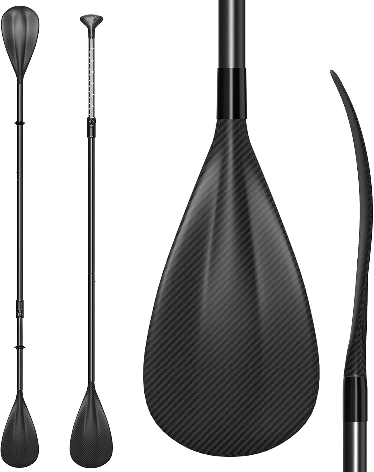4 Piece Carbon Aluminium Adjustable SUP Paddle 67"-83" X381941