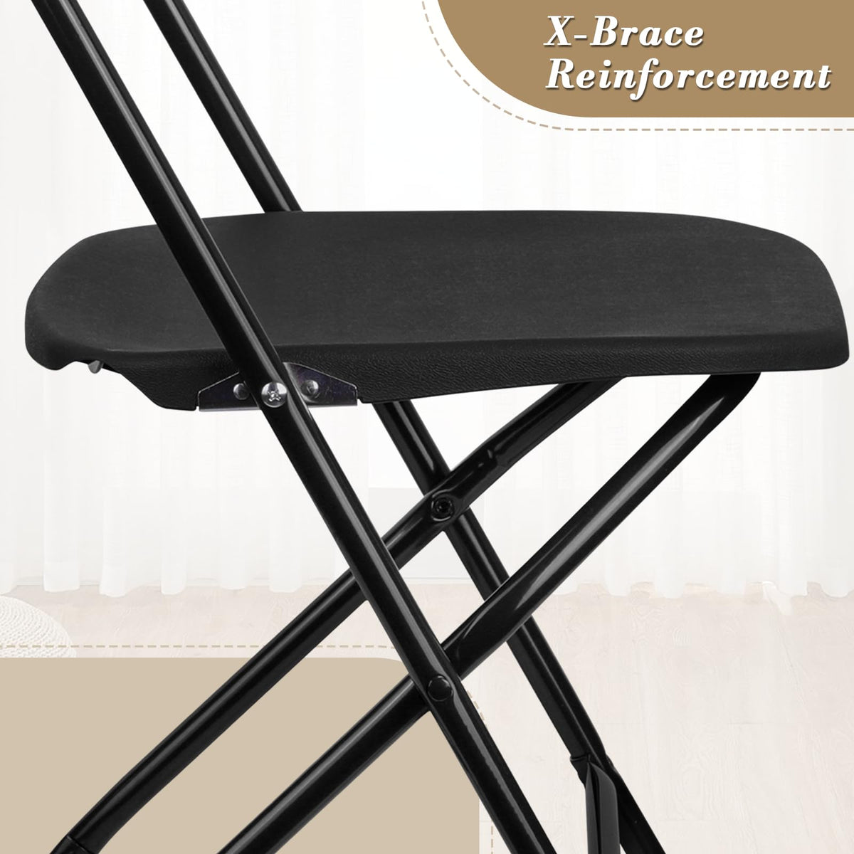 Black Plastic Folding Chairs 10 Pack P9740