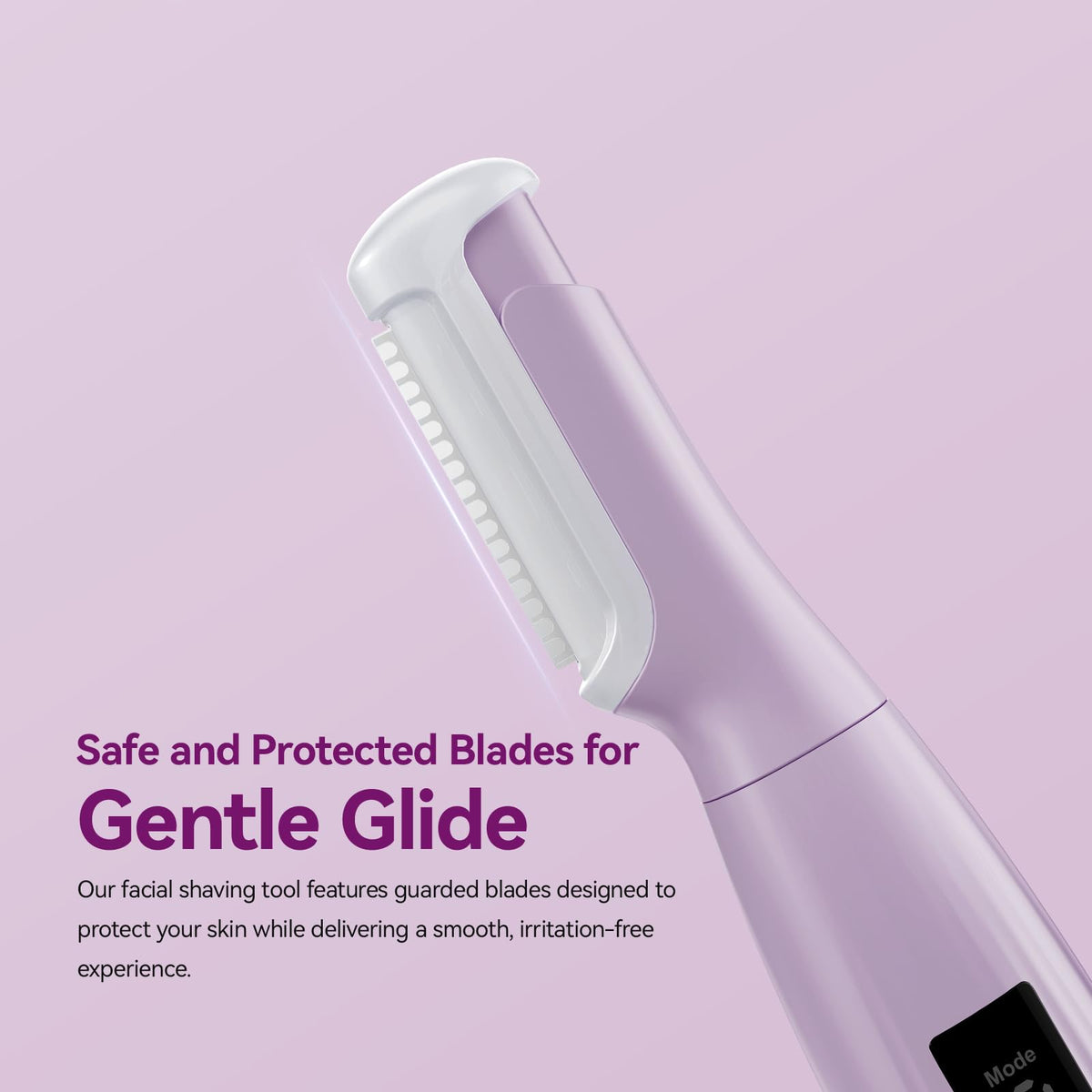Purple Rechargeable Facial Razor with 8 Blades D8647