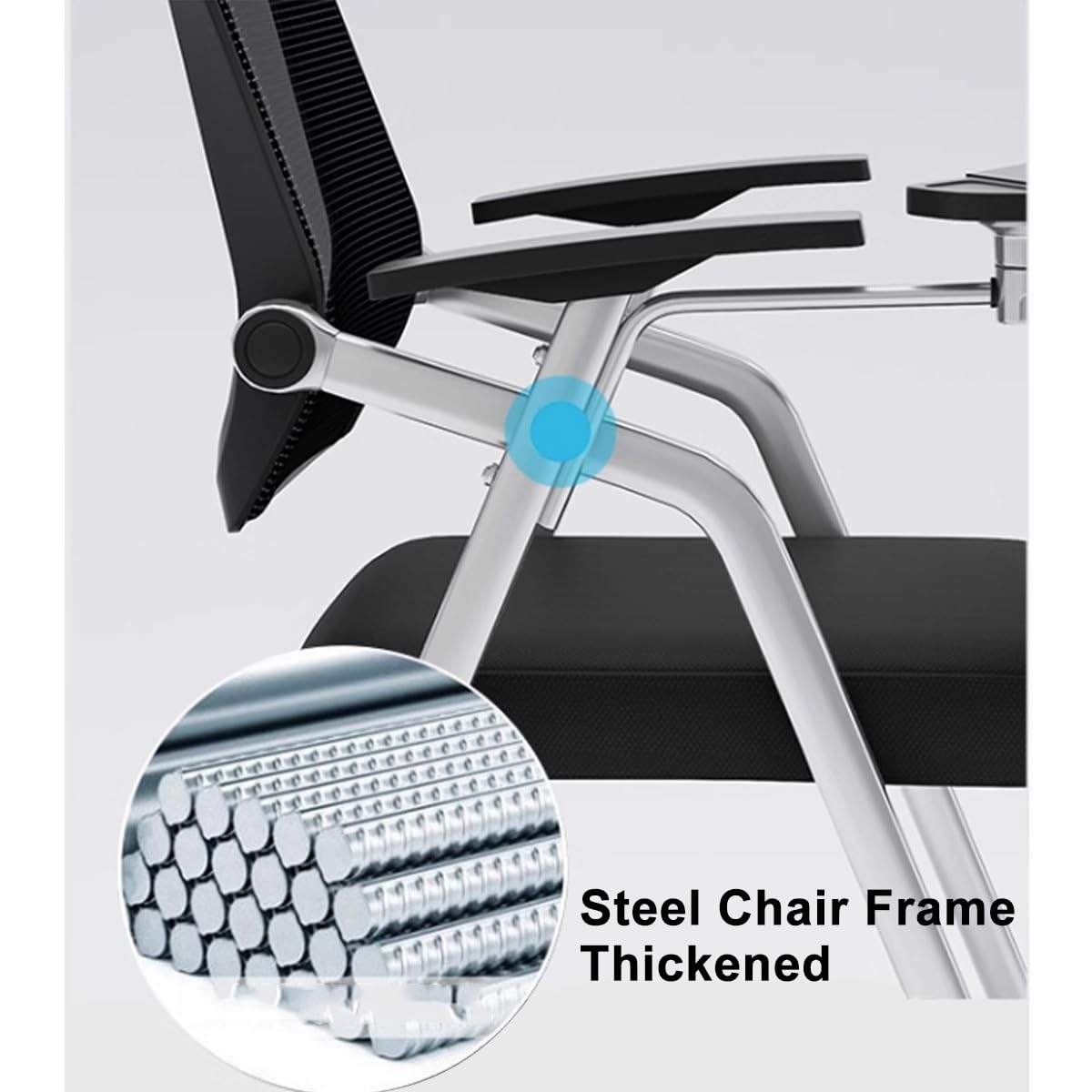 Orange Mesh Stacking Chair with Desk H3396