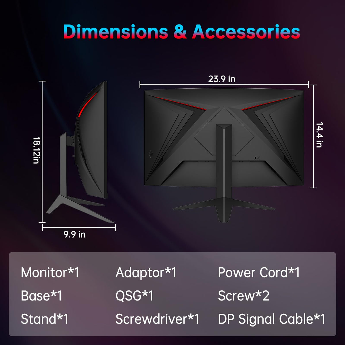 27 Inch 240Hz Curved 2K QHD Gaming Monitor J999