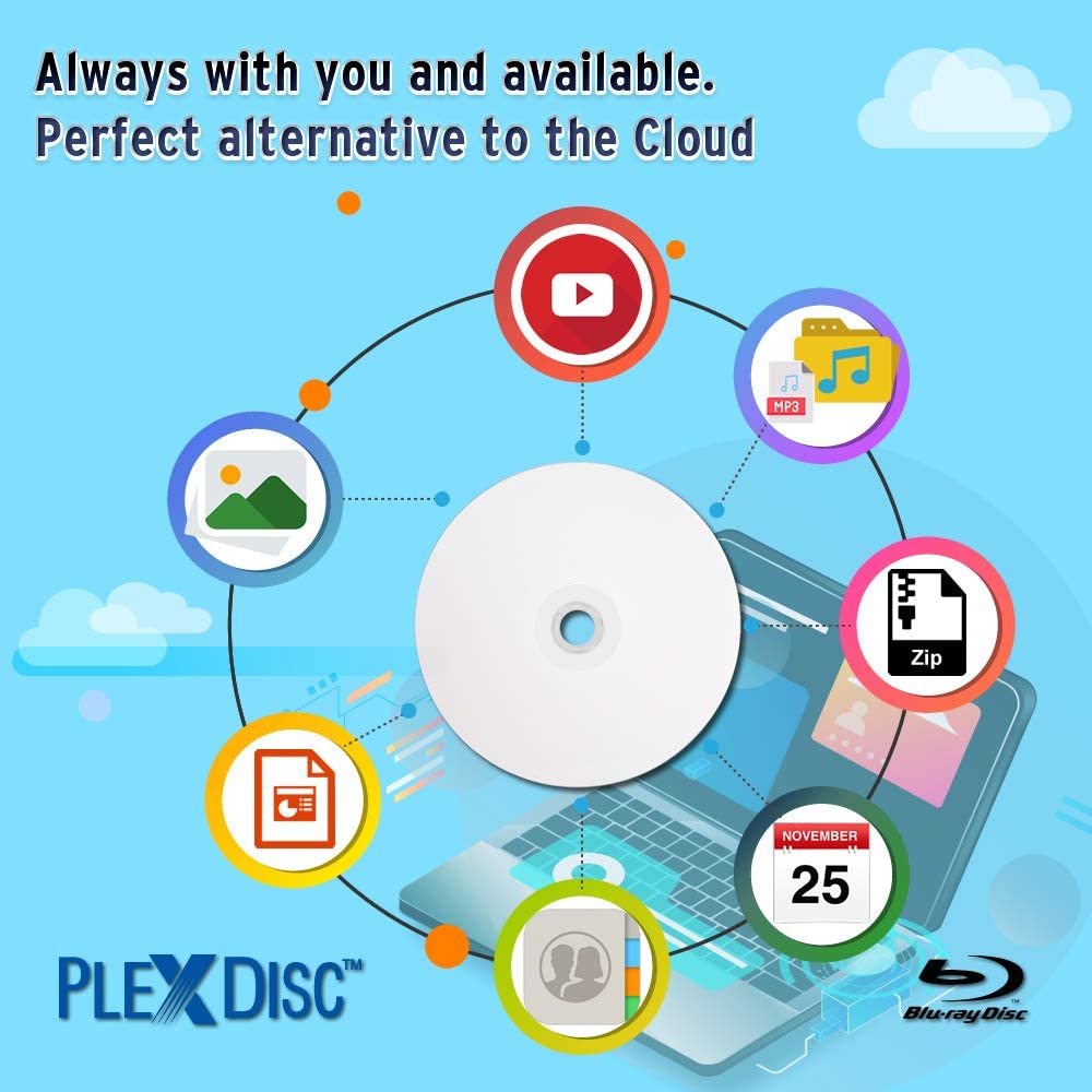 25GB White Inkjet Printable Blank Blu-ray Discs 50-Pack O213