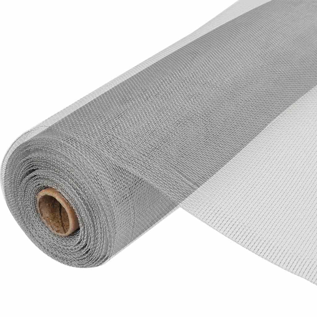 Aluminum Mesh Screen 39.4x196.9 Inches Silver C90873