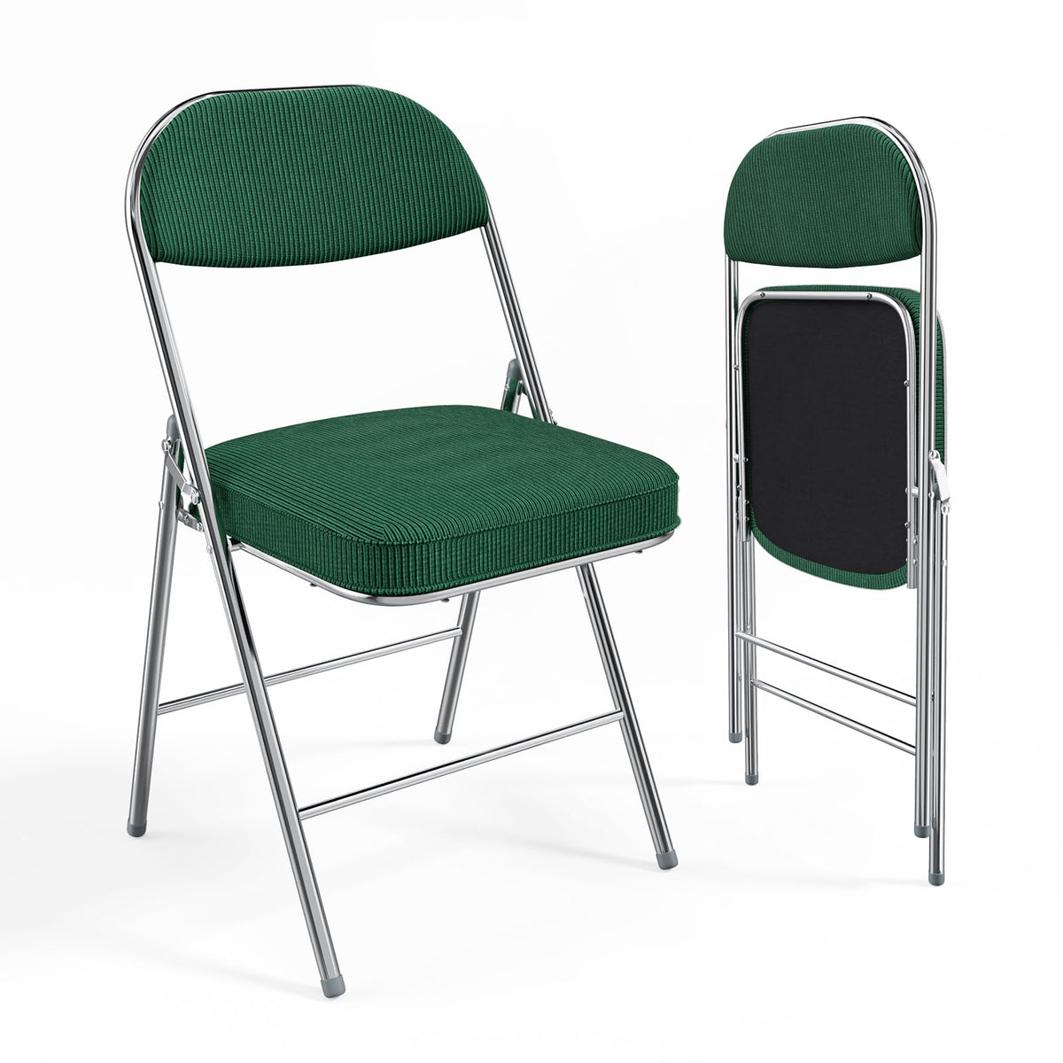 2 Pack Olive Green Folding Chairs with Padded Seat J6329