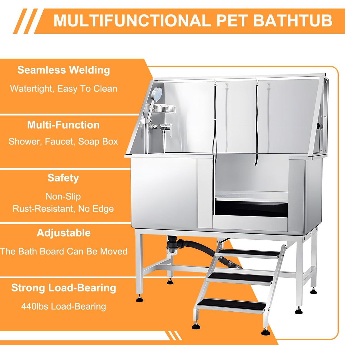 Stainless Steel Dog Grooming Tub Y4368