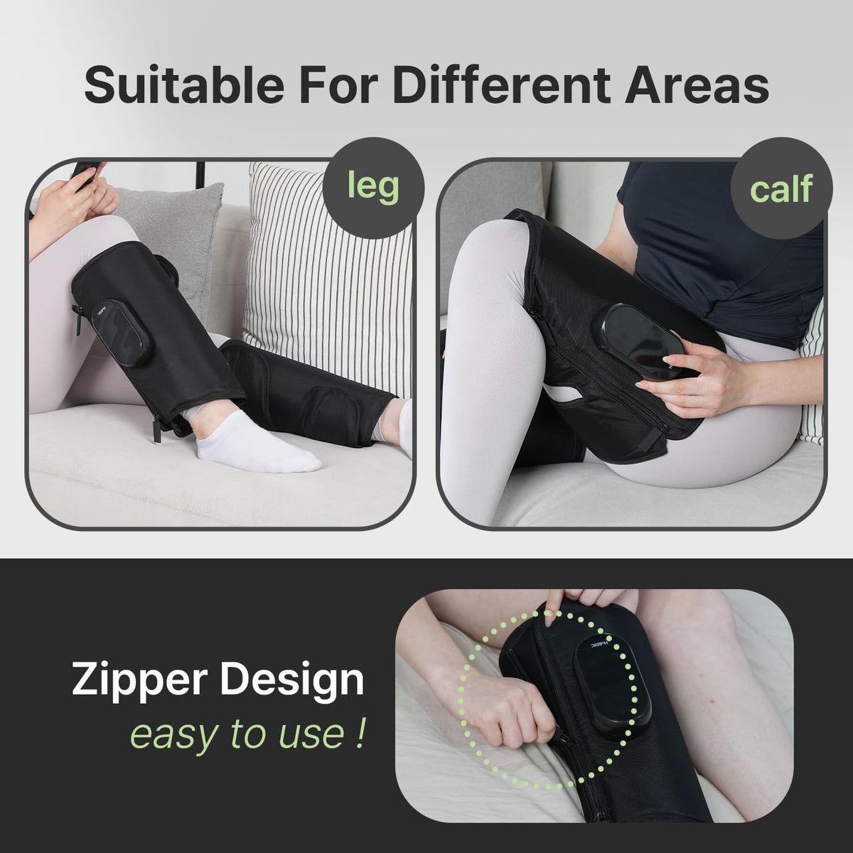 Heated Air Compression Cordless Leg Massager with Extension (Pair) H3274