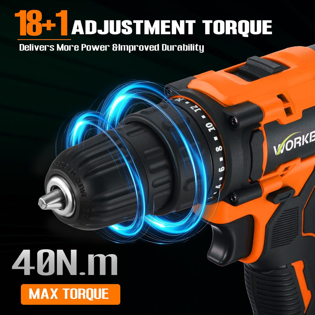 21V Cordless Drill Set with Battery Charger U1784