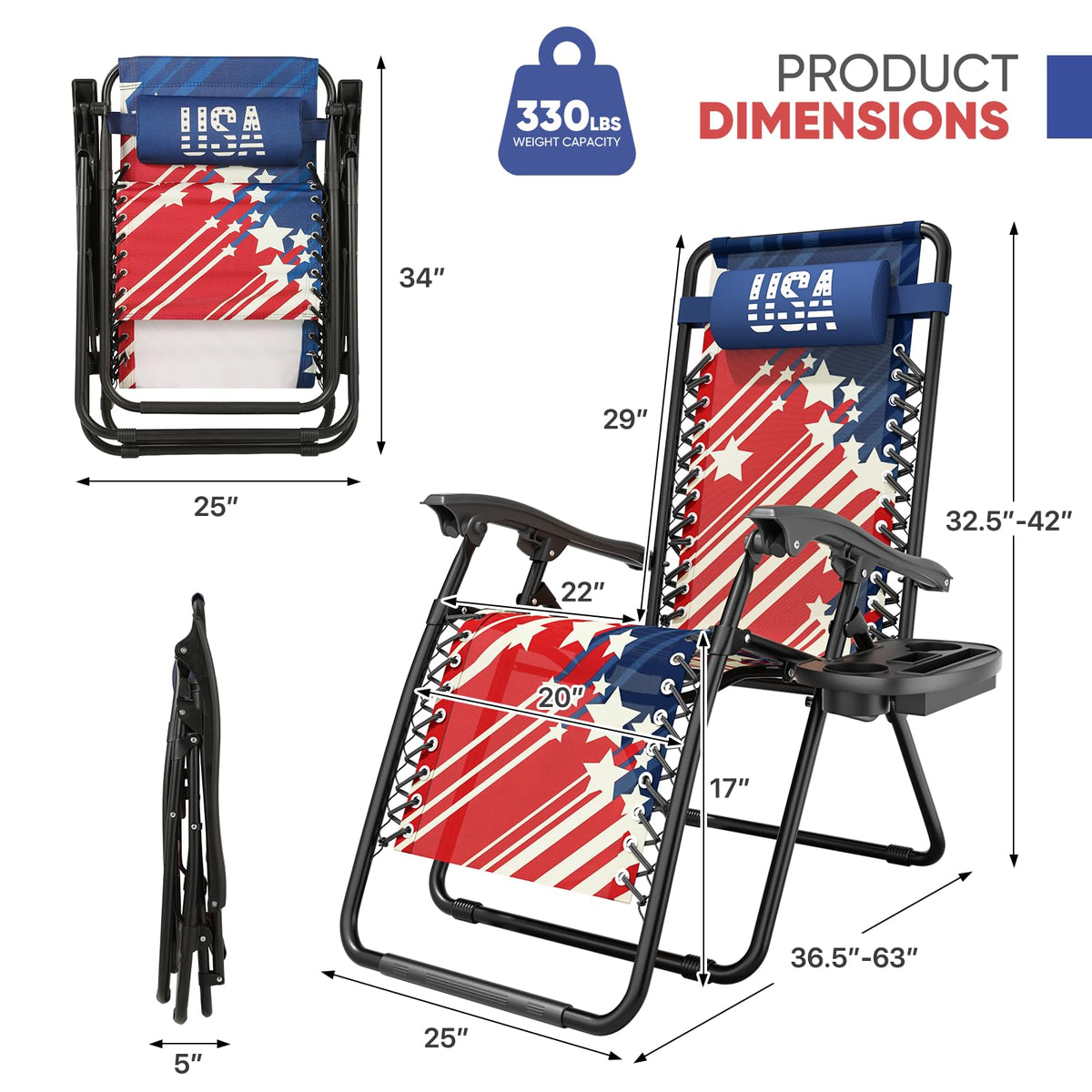 Zero Gravity Reclining Camping Chairs 2 Pack G6173