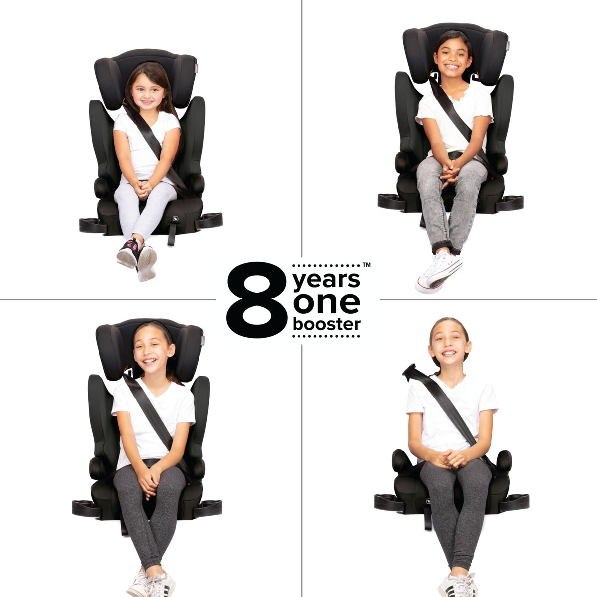 2-in-1 Belt Positioning Booster Seat, Black L845