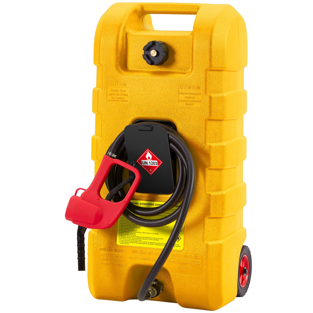 15 Gallon Portable Gas Tank with Caster and 10Ft Hose Y4646