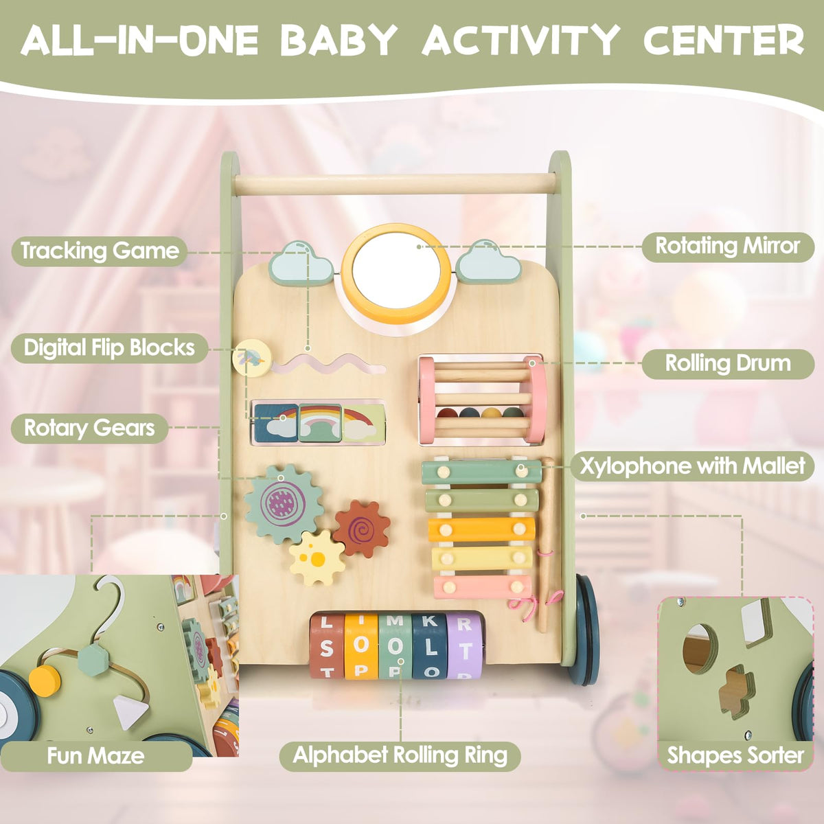 Wooden Baby Push Walker B228