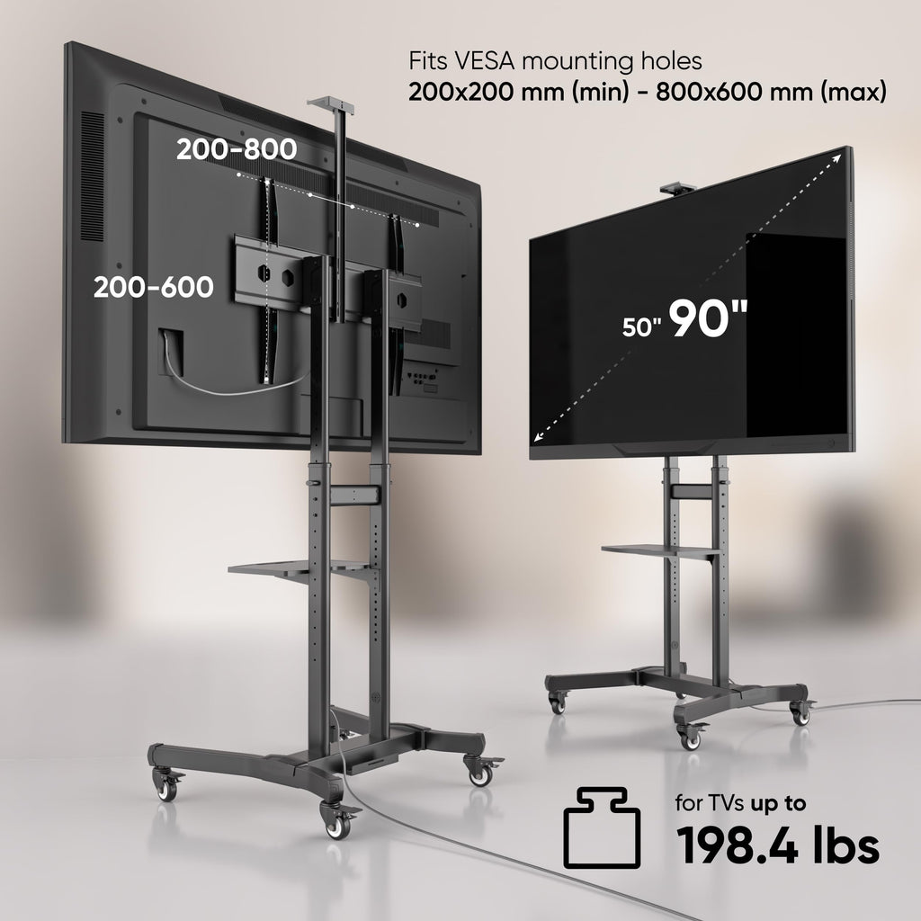 Mobile TV Stand 50-90 Inch Black W52128
