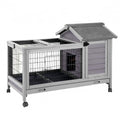 Wooden Rabbit Hutch with Removable Wire Netting and Leak Proof Tray B8538