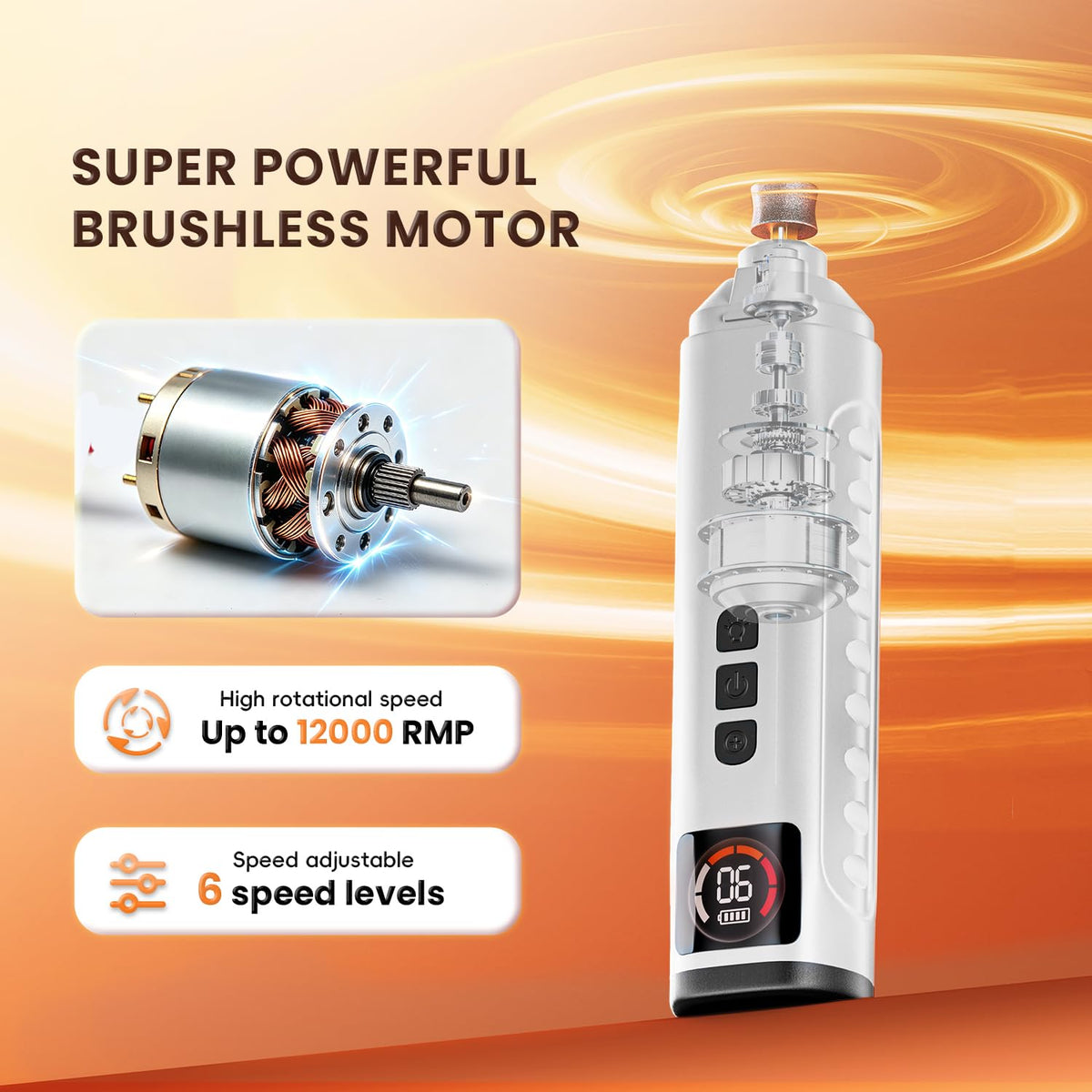 6-Speed Dog Nail Grinder with LED Light J72143