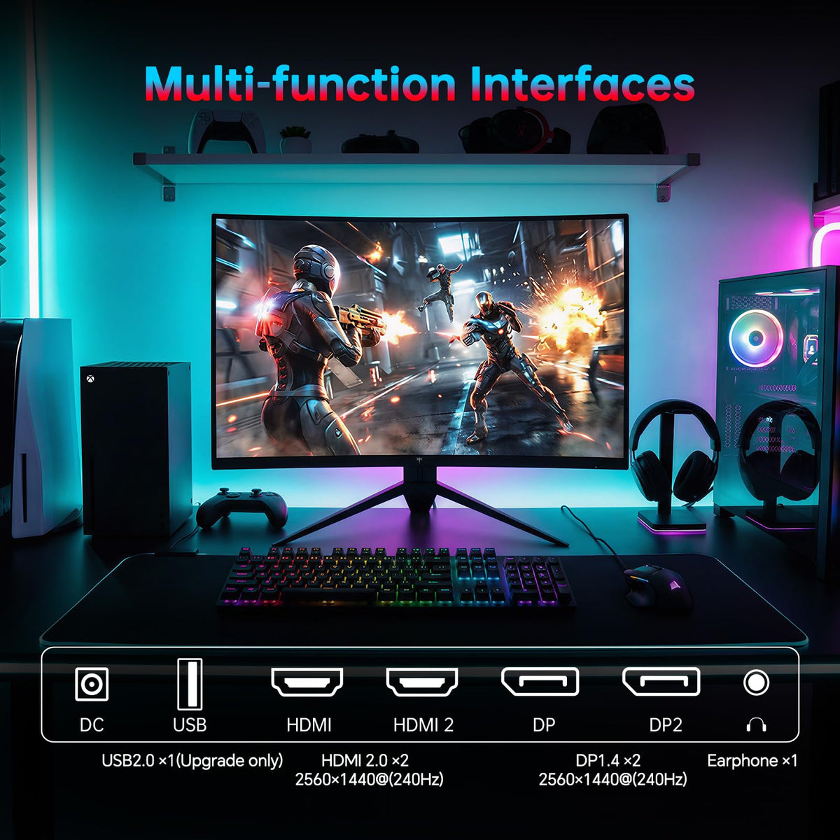 27 Inch 240Hz Curved 2K QHD Gaming Monitor J999