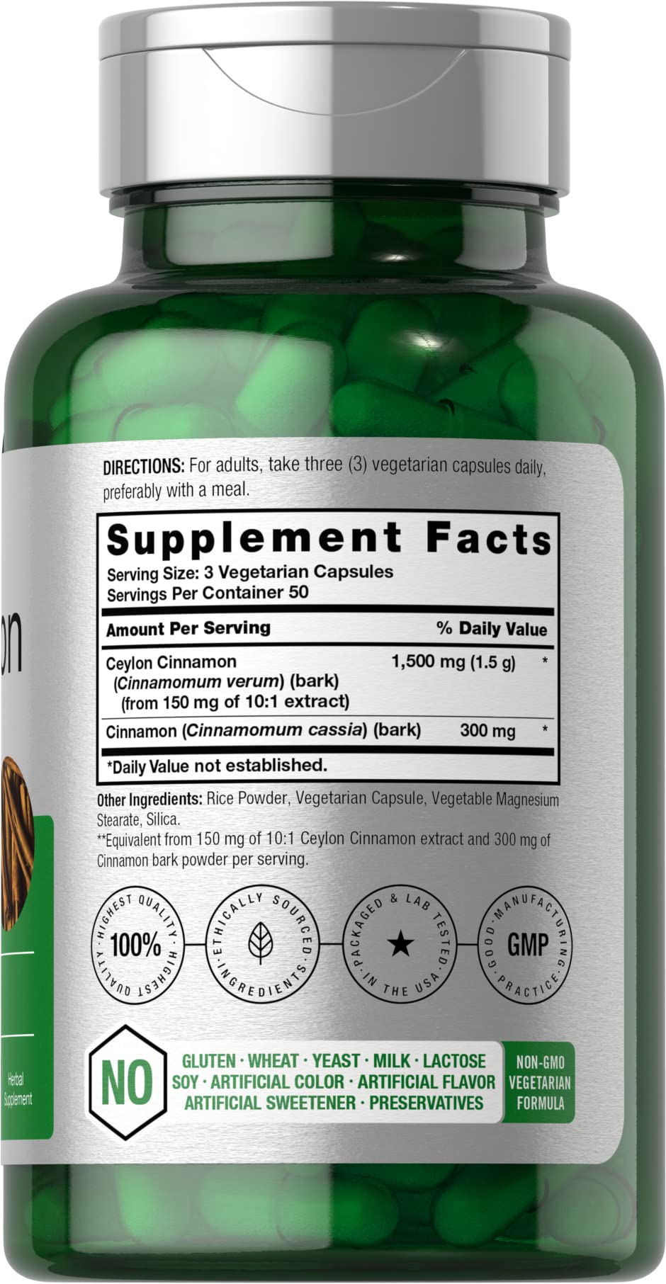 Cinnamon Capsules 150 Count H8479
