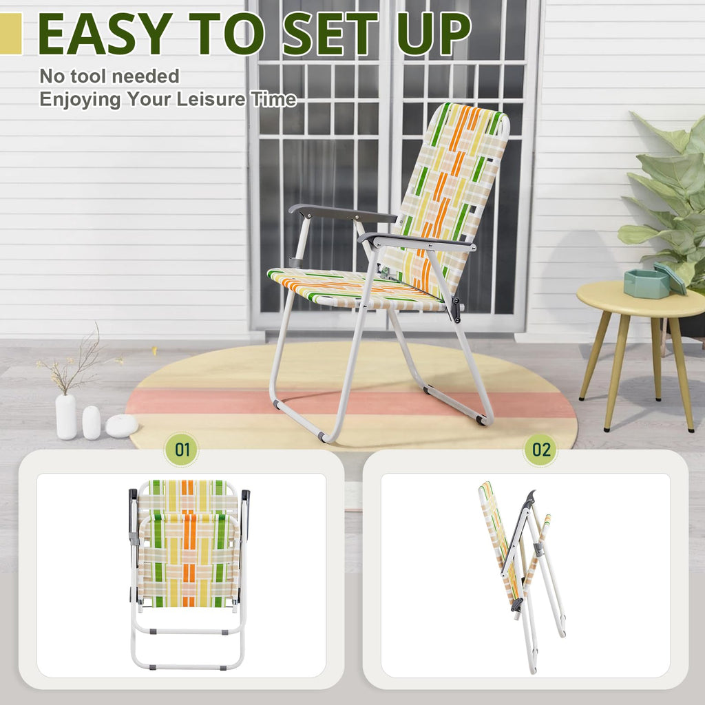 Set of 2 Webbed Folding Beach Chairs P5193