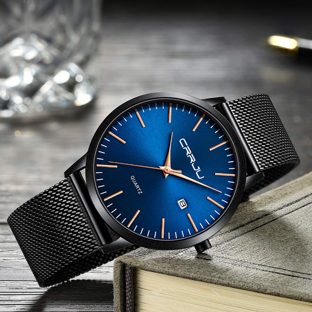 Minimalist Auto Date Quartz Waterproof Watch P6471