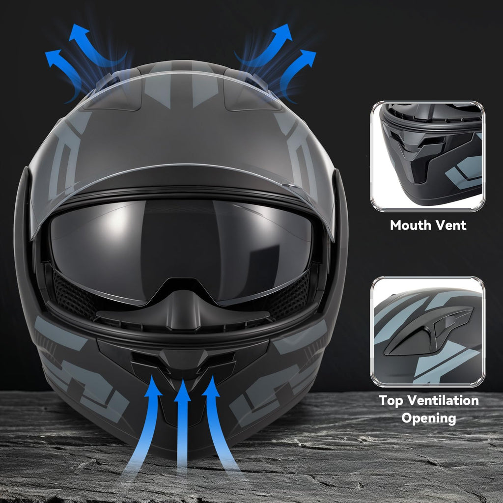 DOT Approved Modular Flip Up Motorcycle Helmet J539