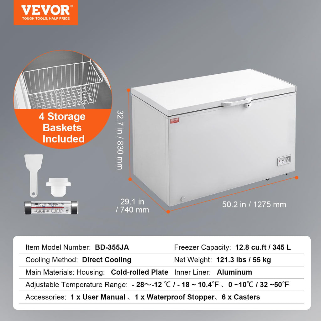 12.8 Cu.ft Chest Freezer with 4 Removable Baskets I675