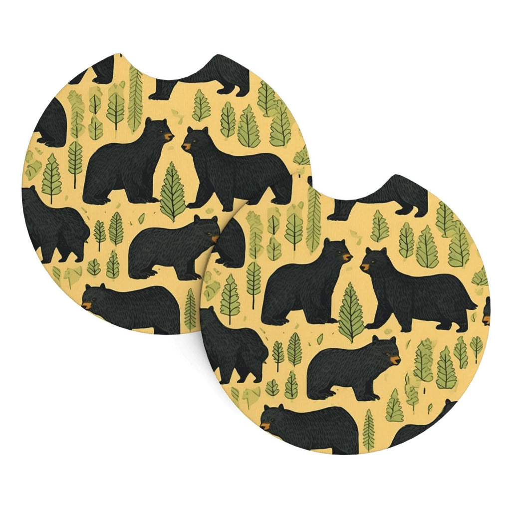 Black Bear Printed Anti Slip Waterproof Beverage Mats E74244