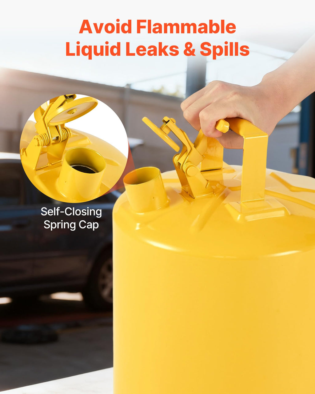 5 Gallon Type I Yellow Metal Container with Flame Arrester V9737